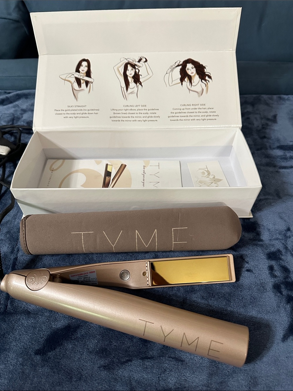 TYME Rose Gold Hair Straightener with Gold Plates